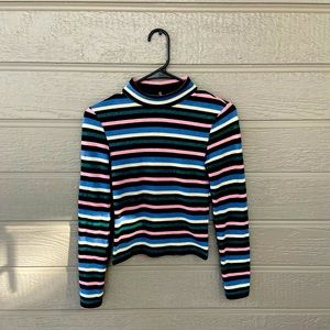 Long sleeve, sparkly striped, light top